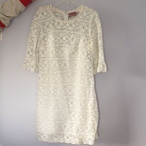 Juicy Couture white lace bell sleeve dress